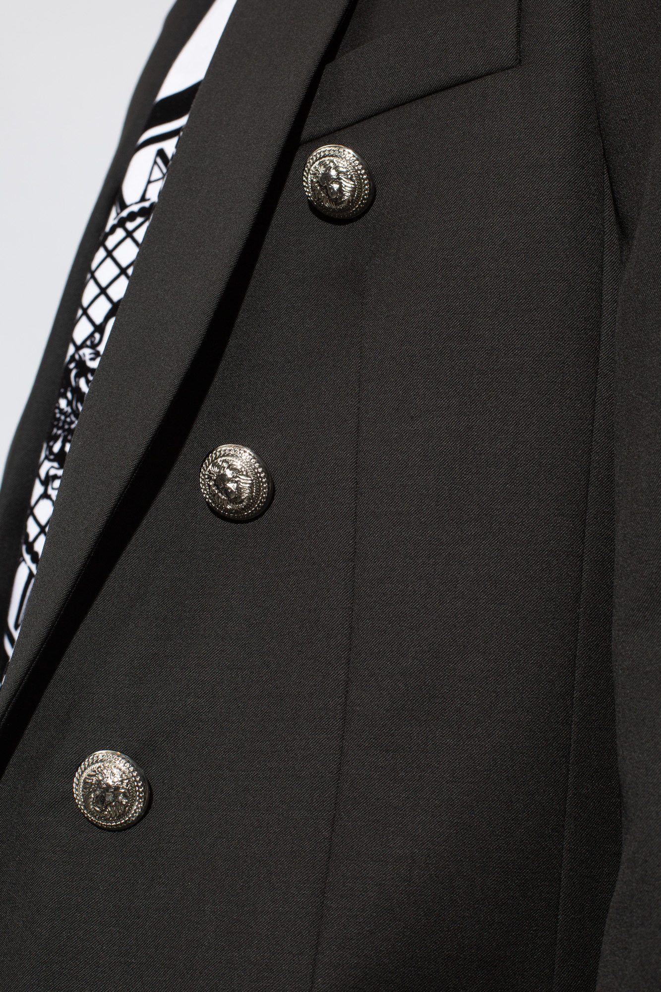 Balmain Six-button Black Wool Blazer In Black