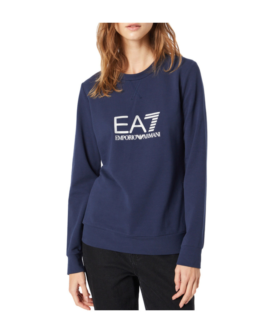 EMPORIO ARMANI NAVY BLUE LOGO SWEATER