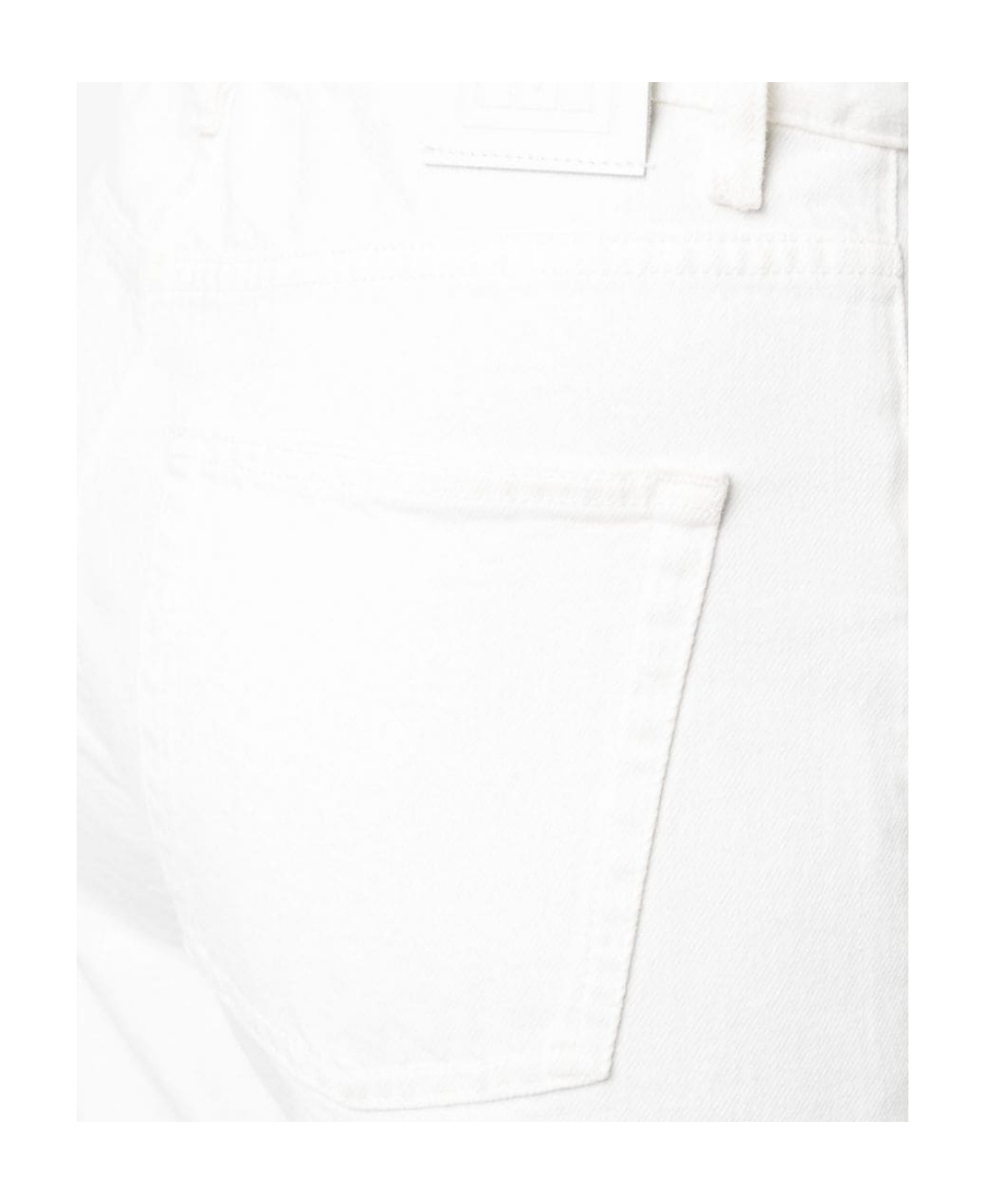 Totême High-waisted Wide Leg Trousers With Slanted Pockets In White