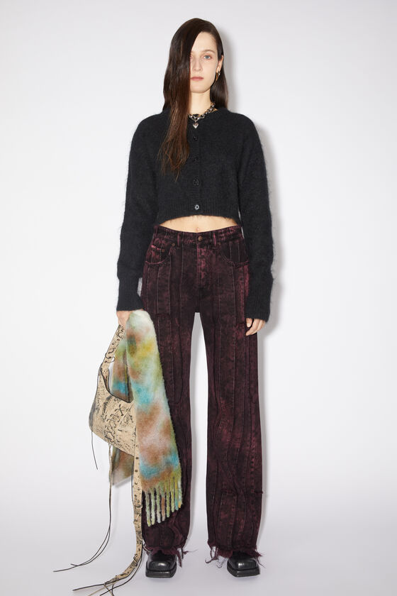Acne Studios Stitched Striped Denim Trousers In Black