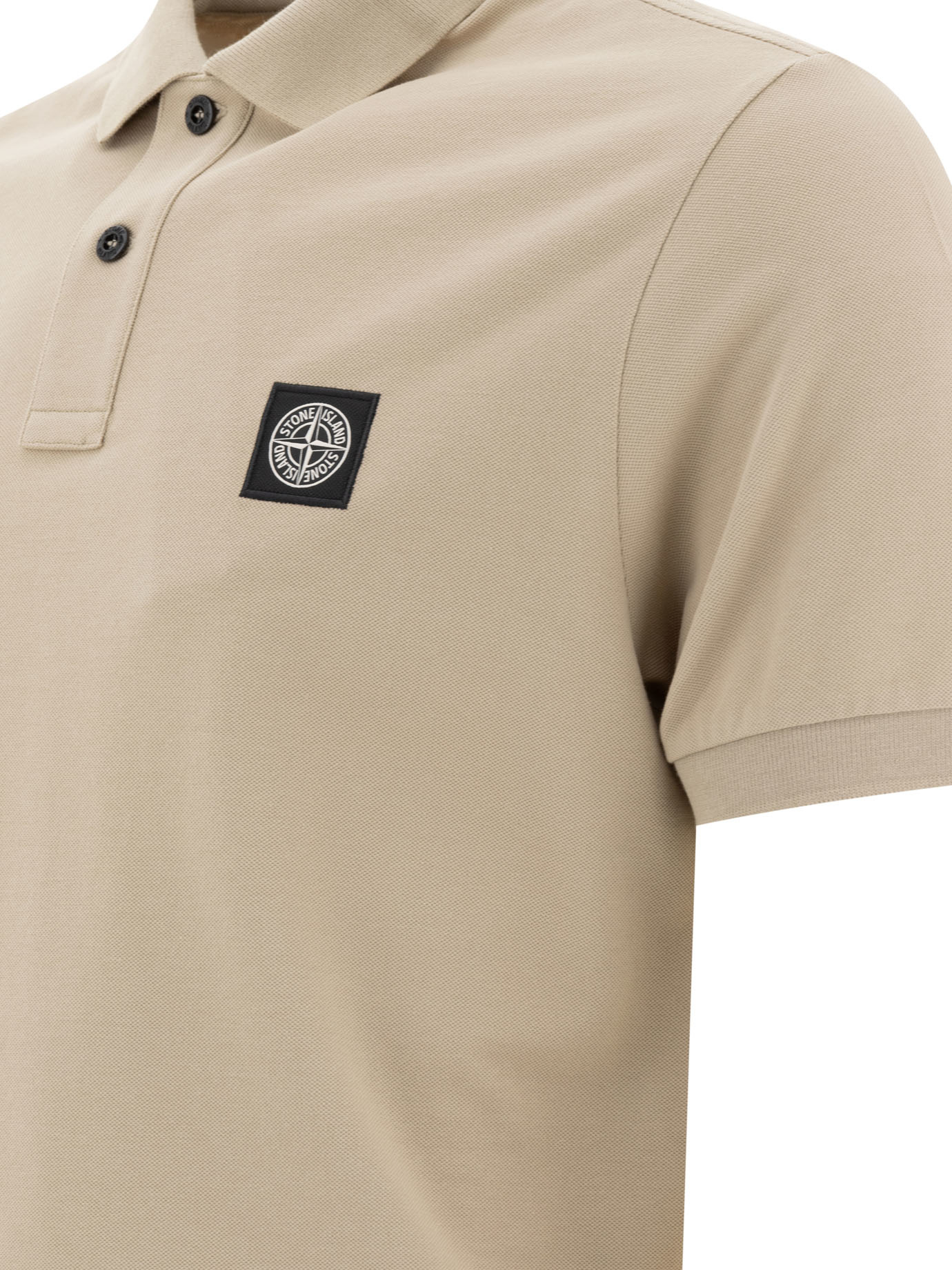 Stone Island Mens Desert Brand-patch Regular-fit Stretch-cotton Polo Shirt In Nude
