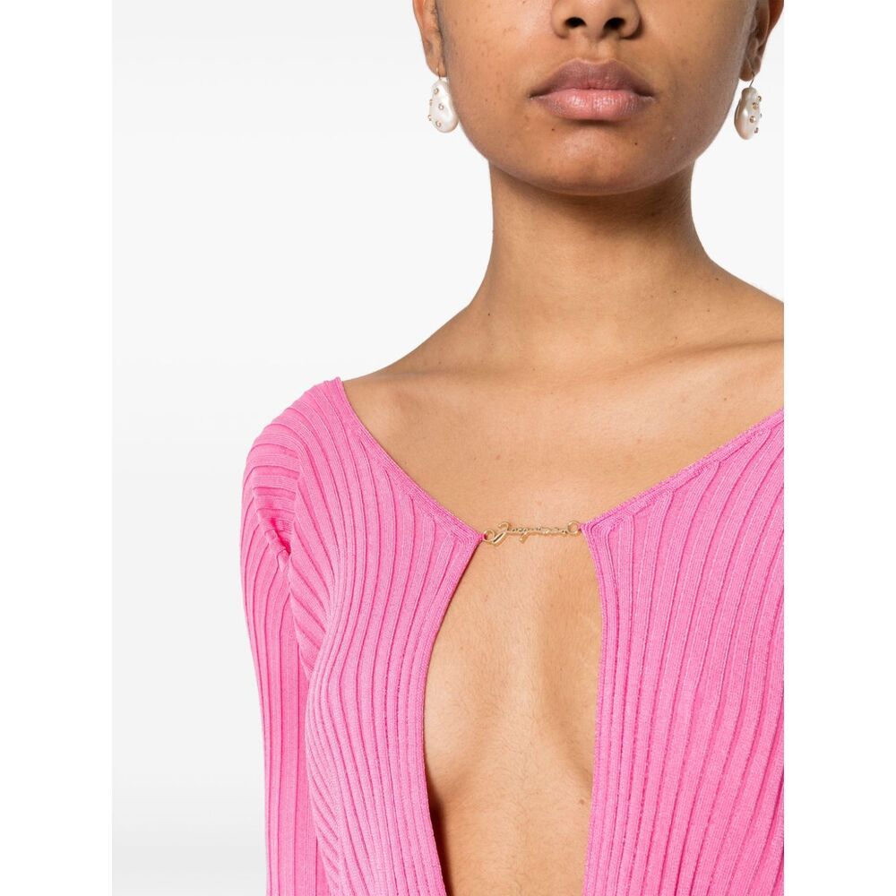 Jacquemus 'la Maille Pralù Longue' Cardigan In Pink