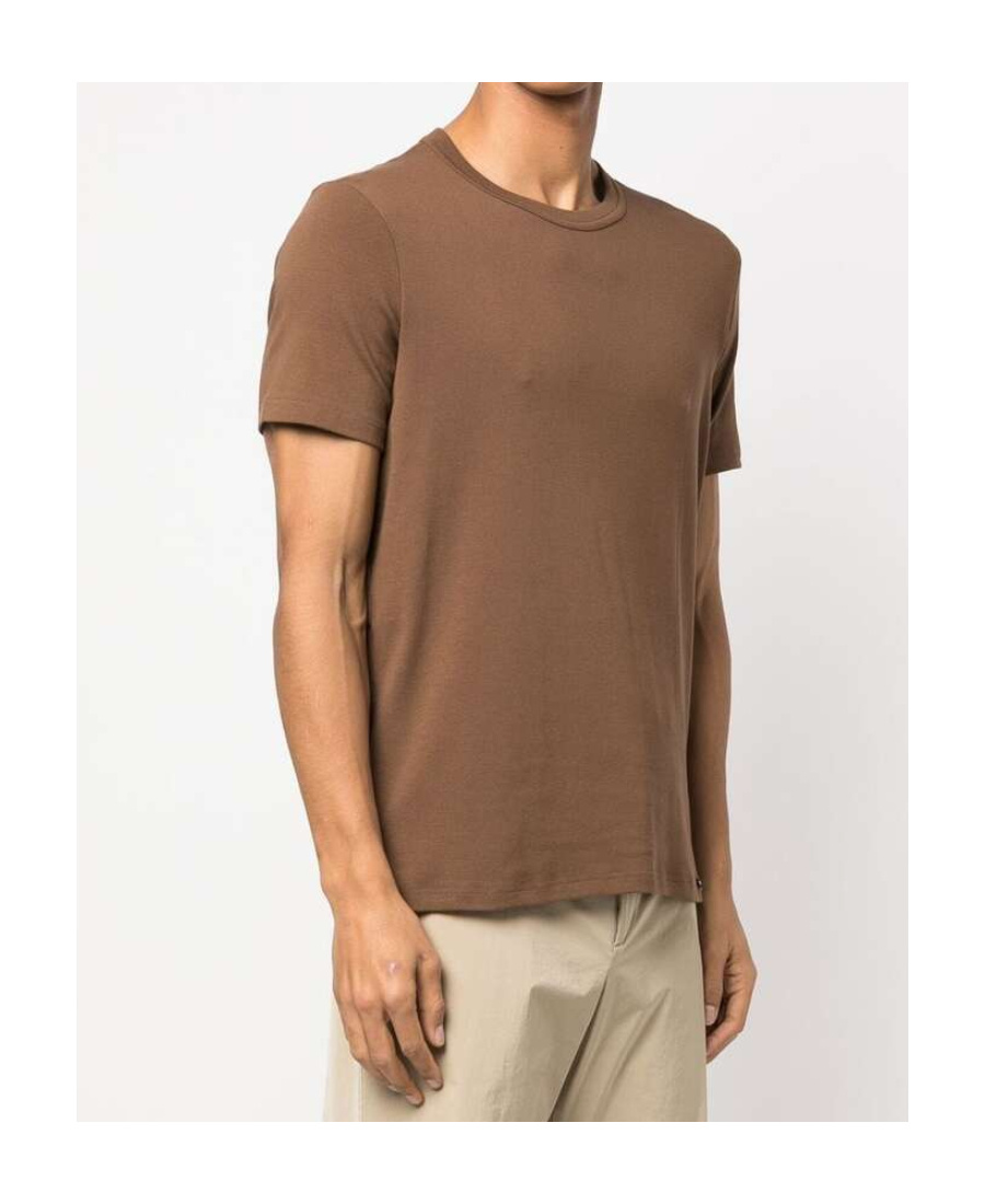 Tom Ford Regular Fit T-shirt In Lyocell And Cotton In Brown