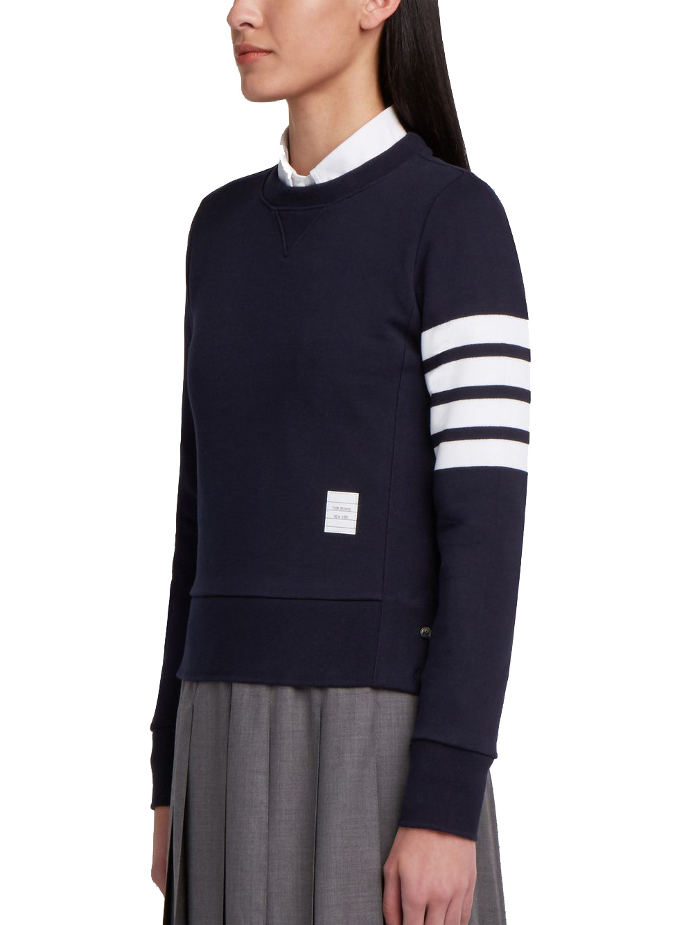 Thom Browne 4-bar Stripe Crewneck Sweatshirt In Blue