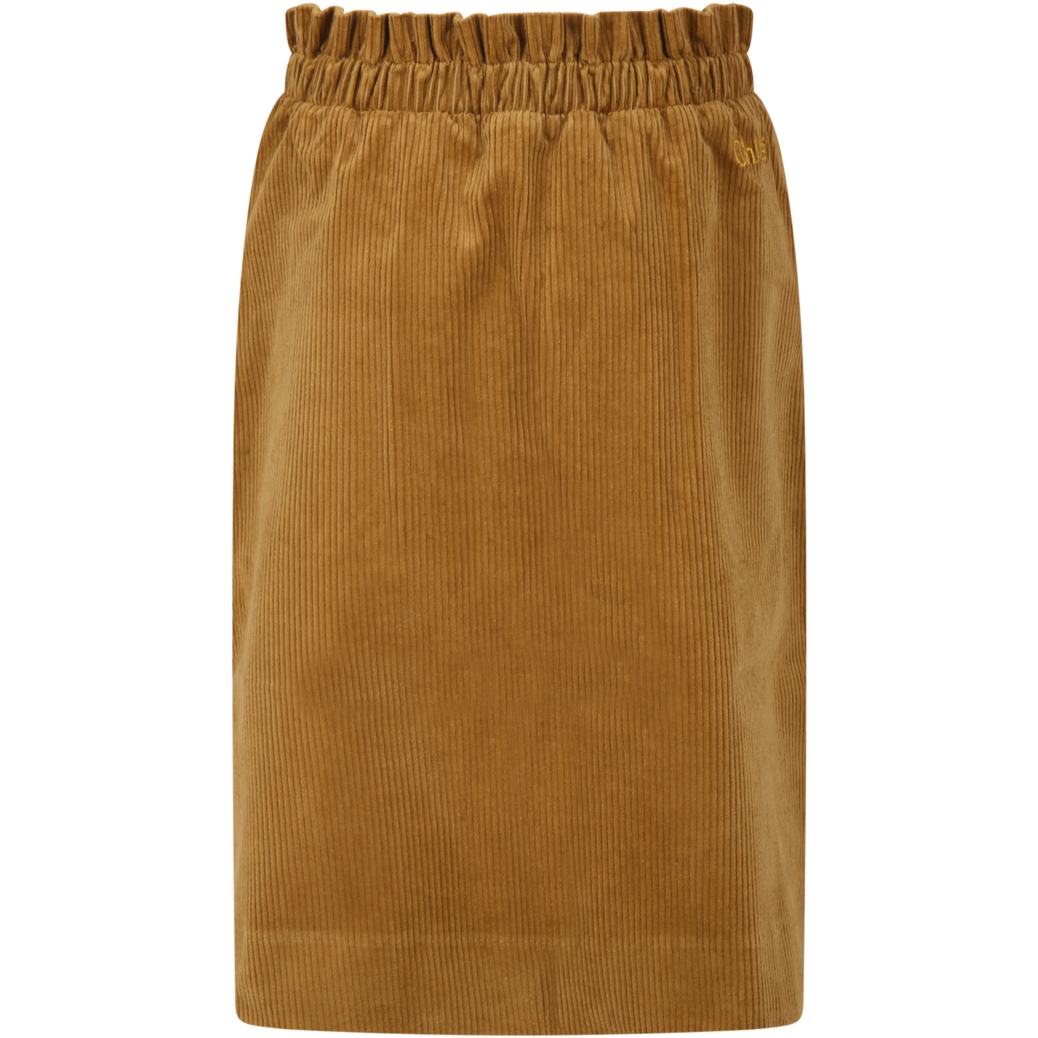 Chloé High-waisted Corduroy Skirt In Brown