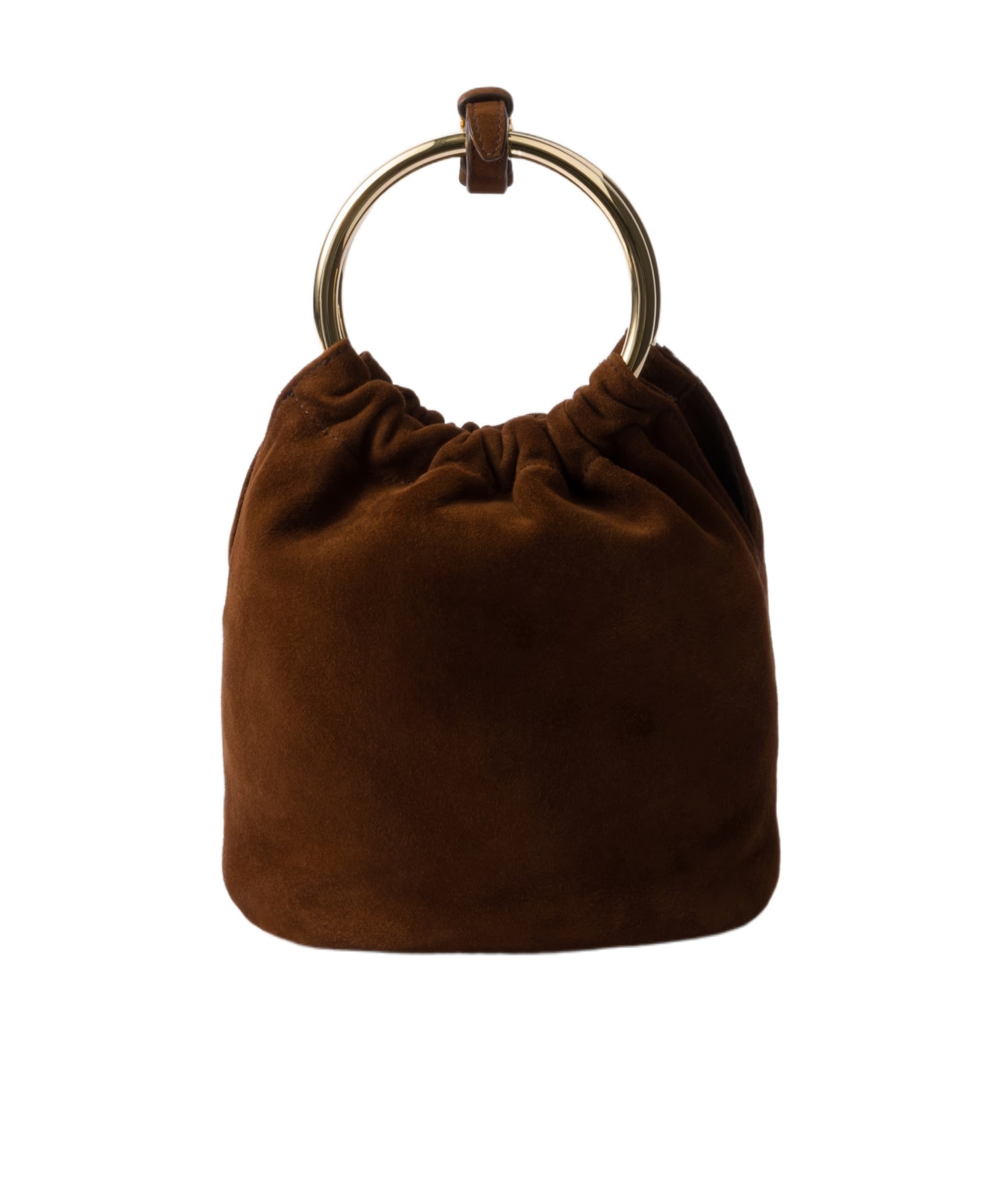 Prada Mini Panier Triangle-logo Bucket Bag In Brown
