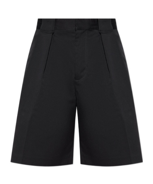 Casablanca Pleated Cotton Shorts In Black