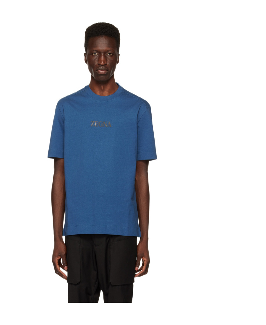 Shop Zegna Round-necked T-shirt In Blue