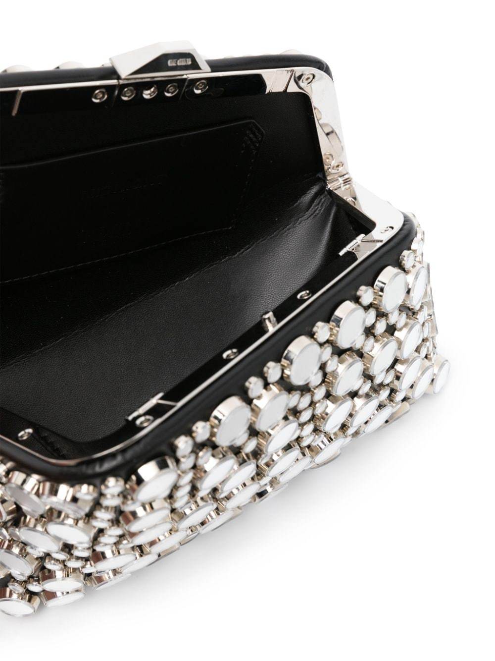 Attico Midnight Stud-embellished Leather Clutch Bag In Black