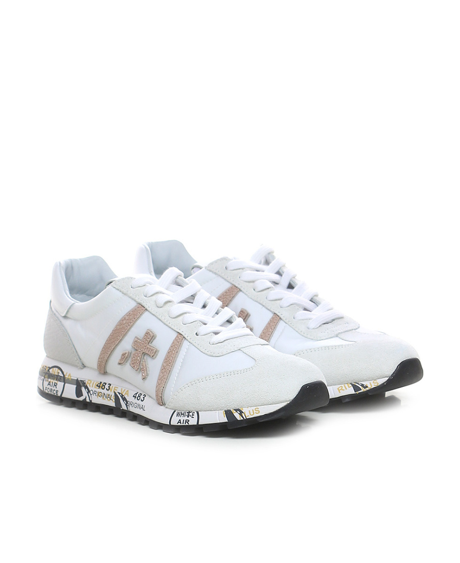 Premiata Logo Casual Sports Shoes In White