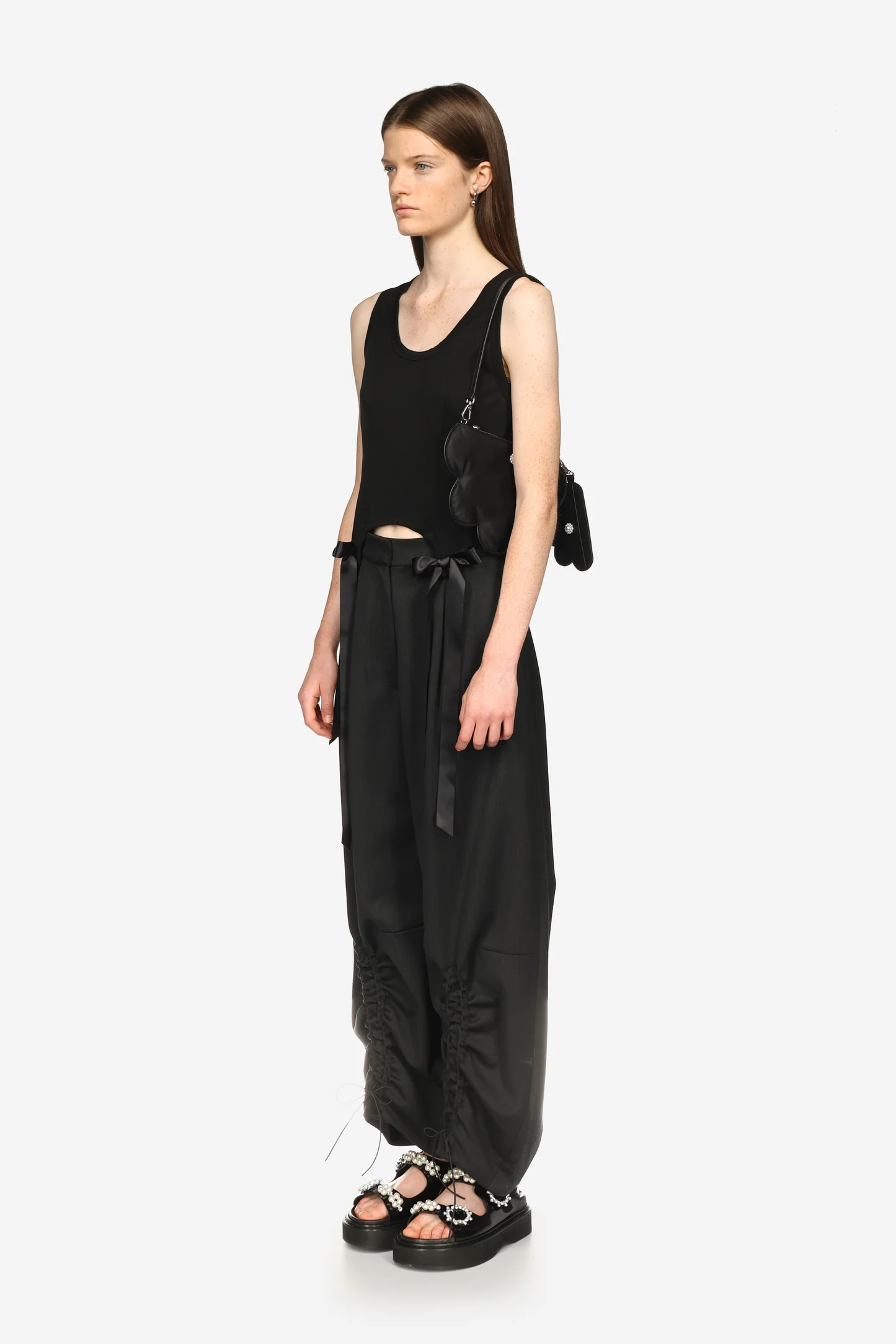 Simone Rocha Tie The Hem Vest In Black