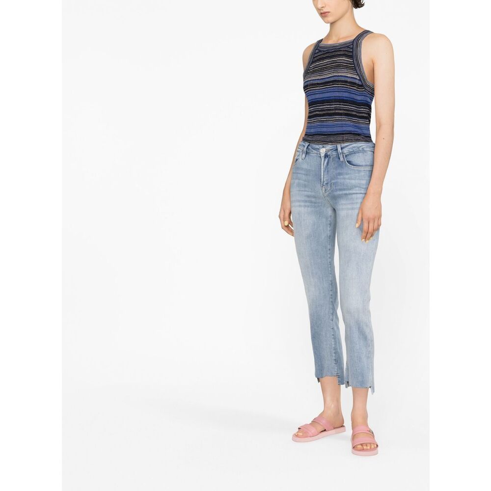 Frame Cropped-leg Jeans In Blue
