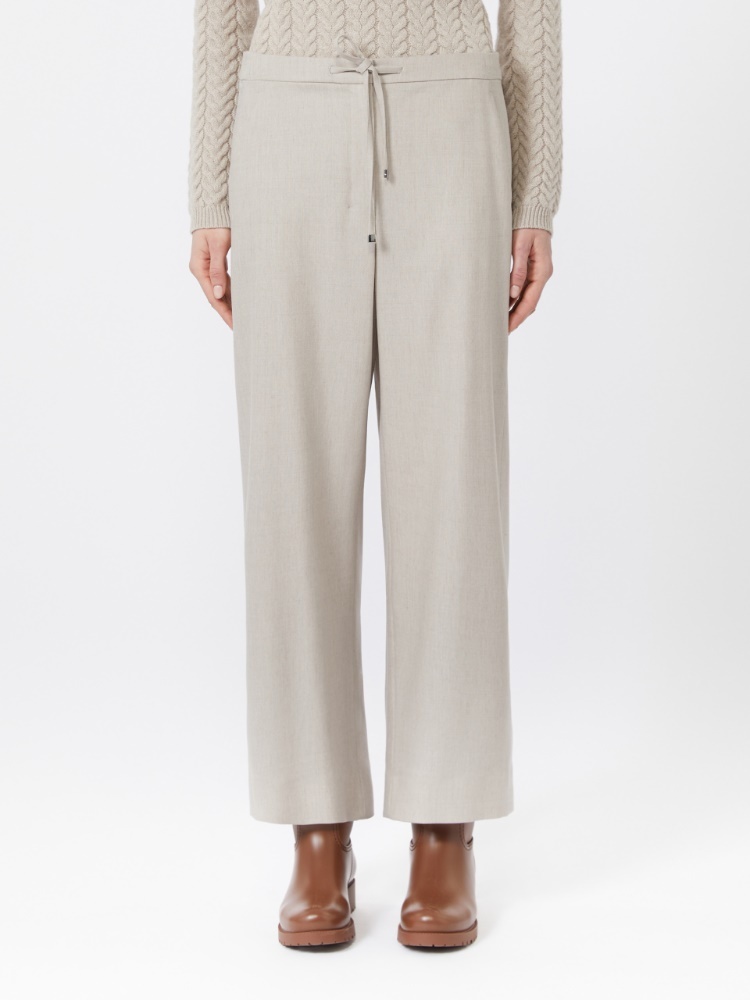 Max Mara Drawstring Casual Pants In Gray