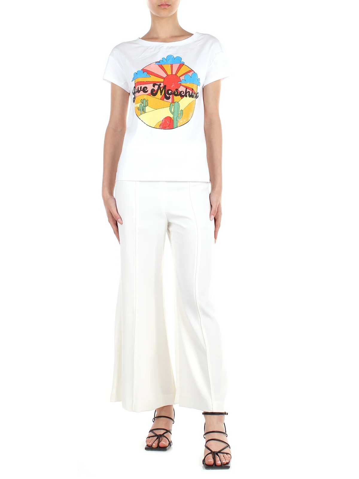 Moschino Pattern Printed Short-sleeved T-shirt In White