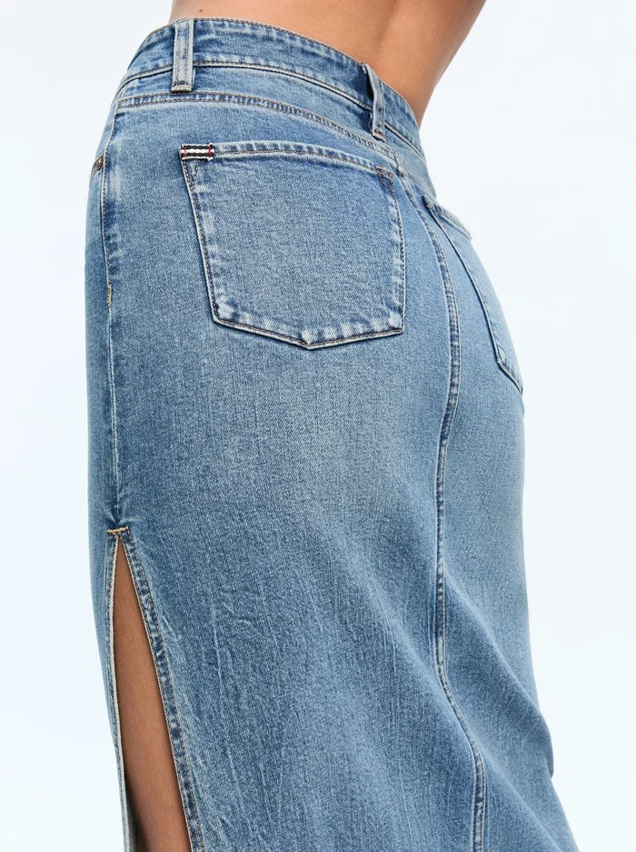 ALICEOLIVIA MARISSA DENIM MIDI SKIRT