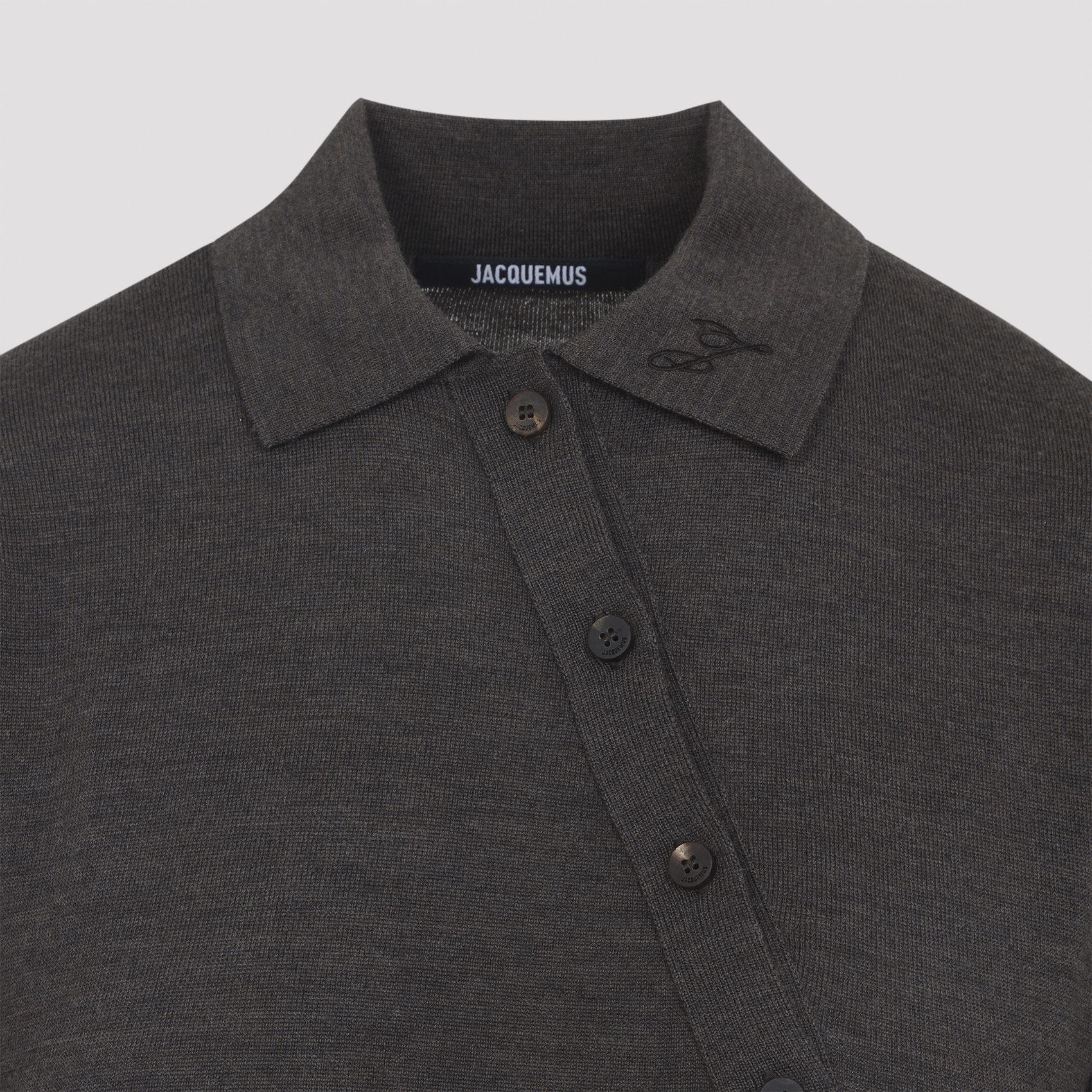 Jacquemus Merino Wool Blend Fitted Bodysuit In Brown