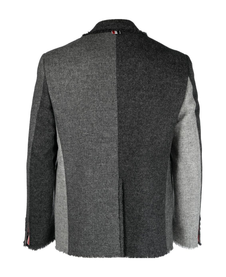Shop Thom Browne Panelled Single-breasted Suit Jacket In Black