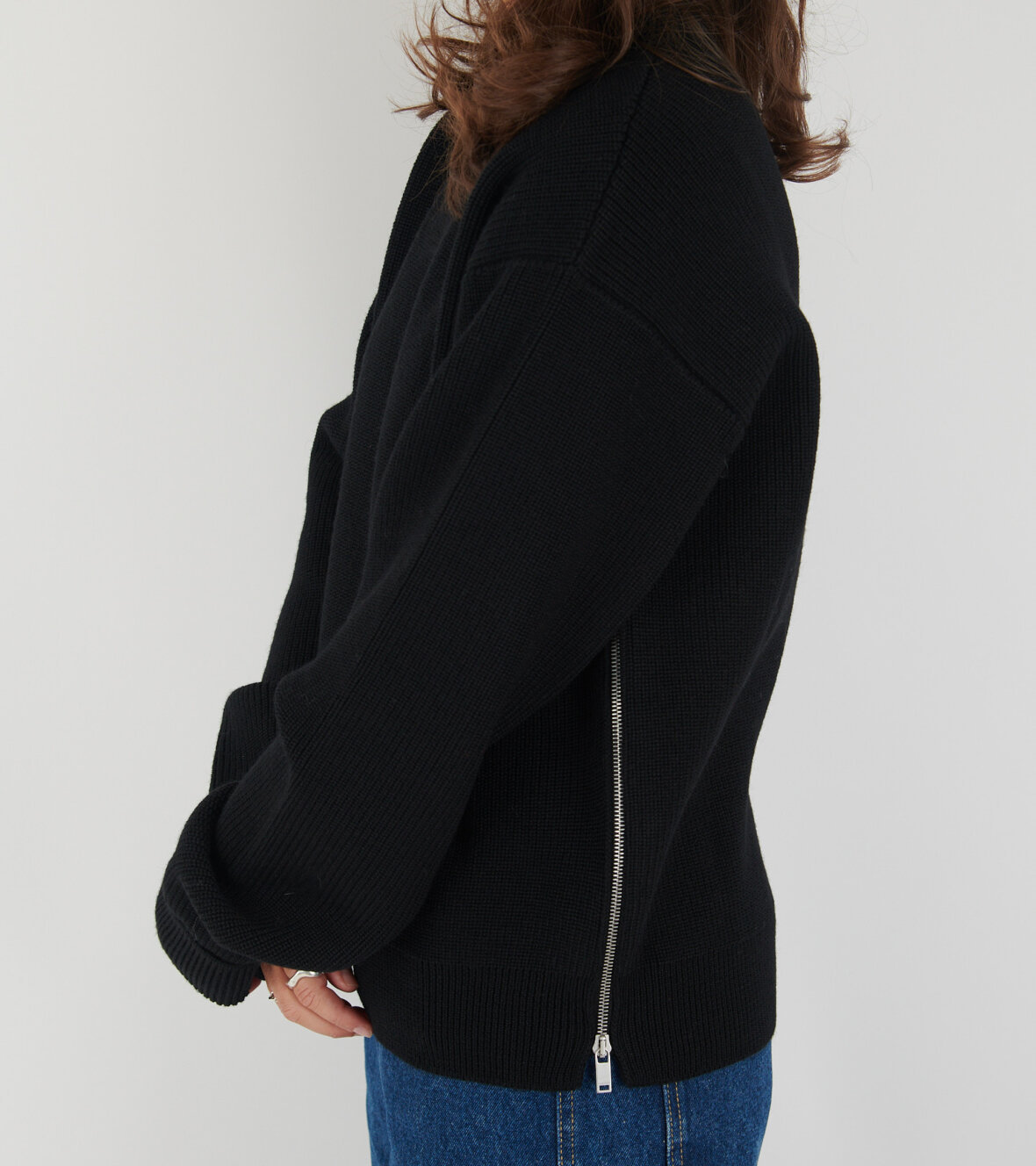Jil Sander Round Neck Sweater In Black