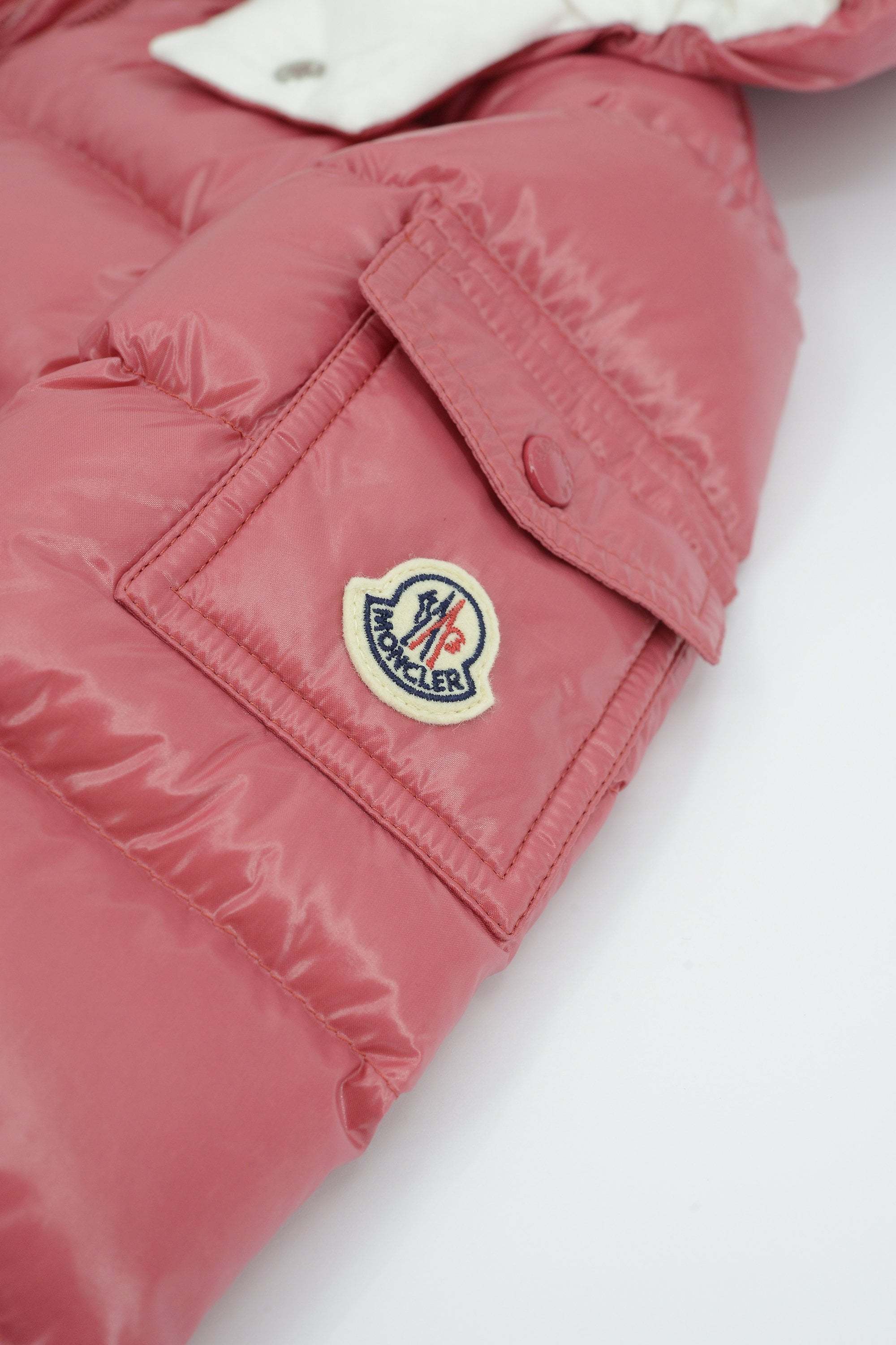 Moncler Long Sleeve Cotton Coat In Red