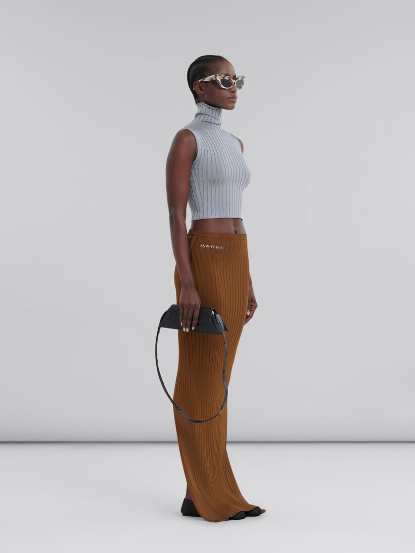 Marni Turtleneck Sleeveless Knit Top In Gray