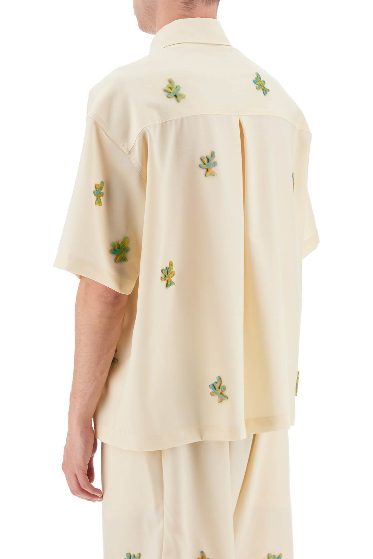 Bonsai Appliqué-detailing Virgin-wool Shirt In White