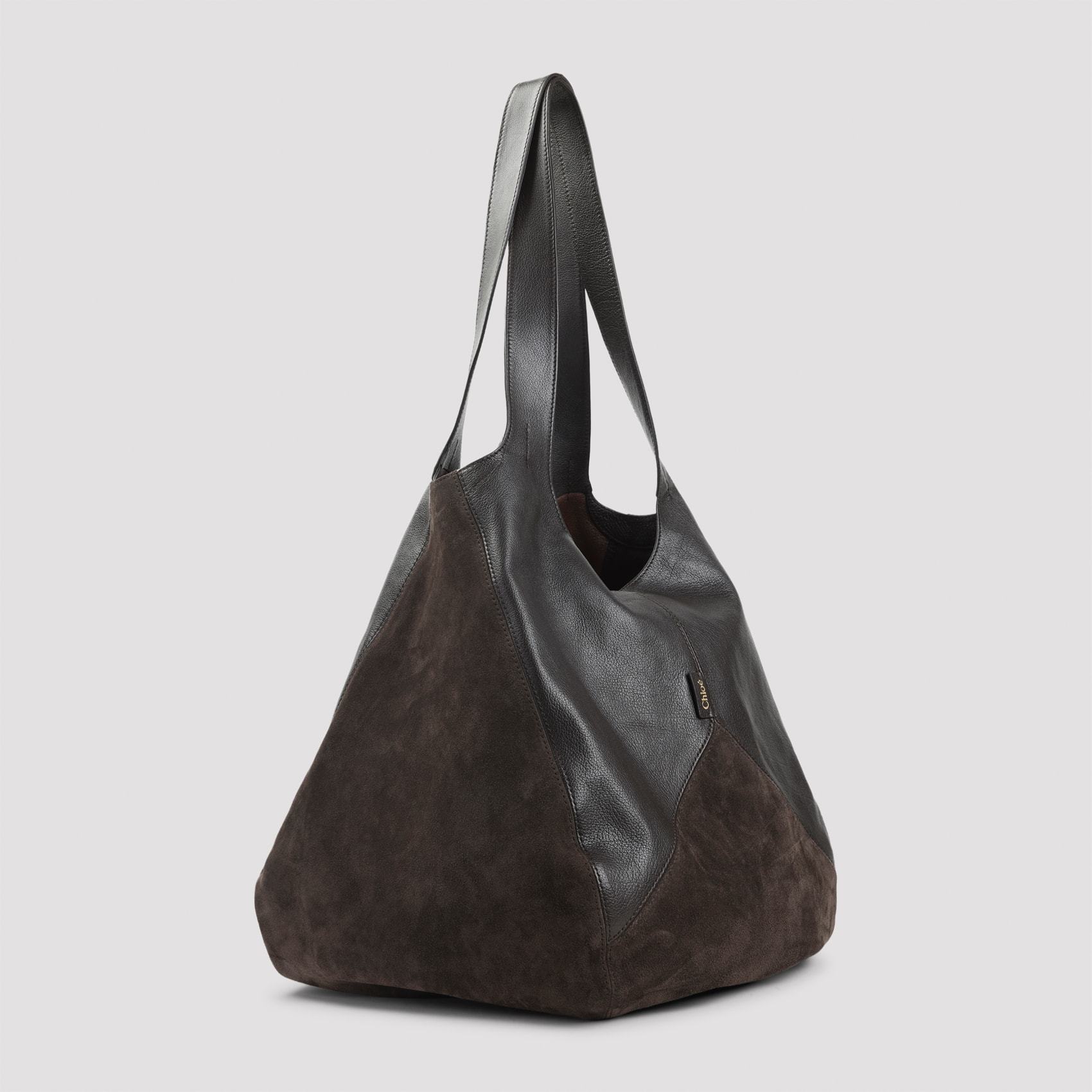 Chloé Balloon Leather And Suede Bag In Brown