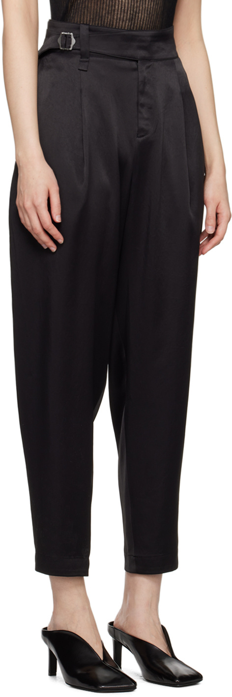 Issey Miyake Pleat-detail Cropped Trousers In Black