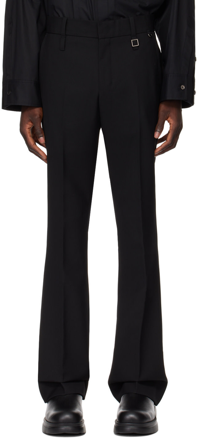 Wooyoungmi Black Boot-cut Trousers In Black
