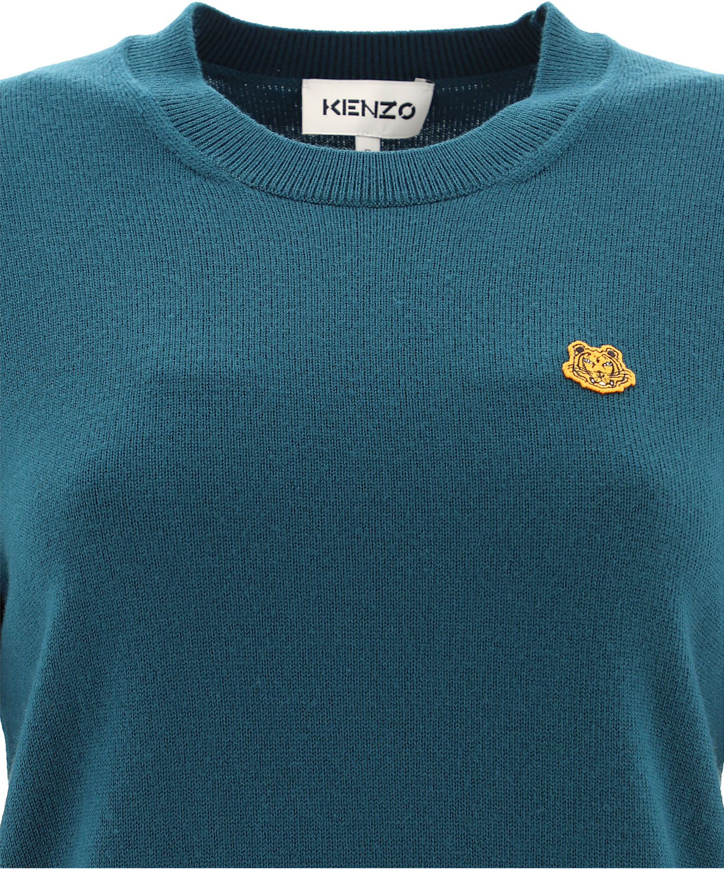 Kenzo Tiger Patch Wool Jumper In Blue