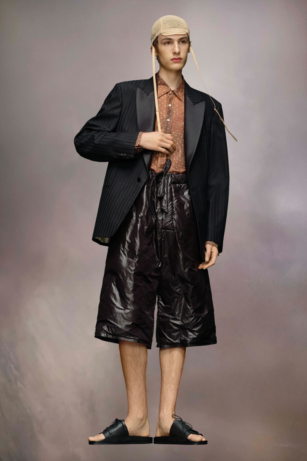 Maison Margiela Striped-effect Oversize Tuxedo Blazer In Black