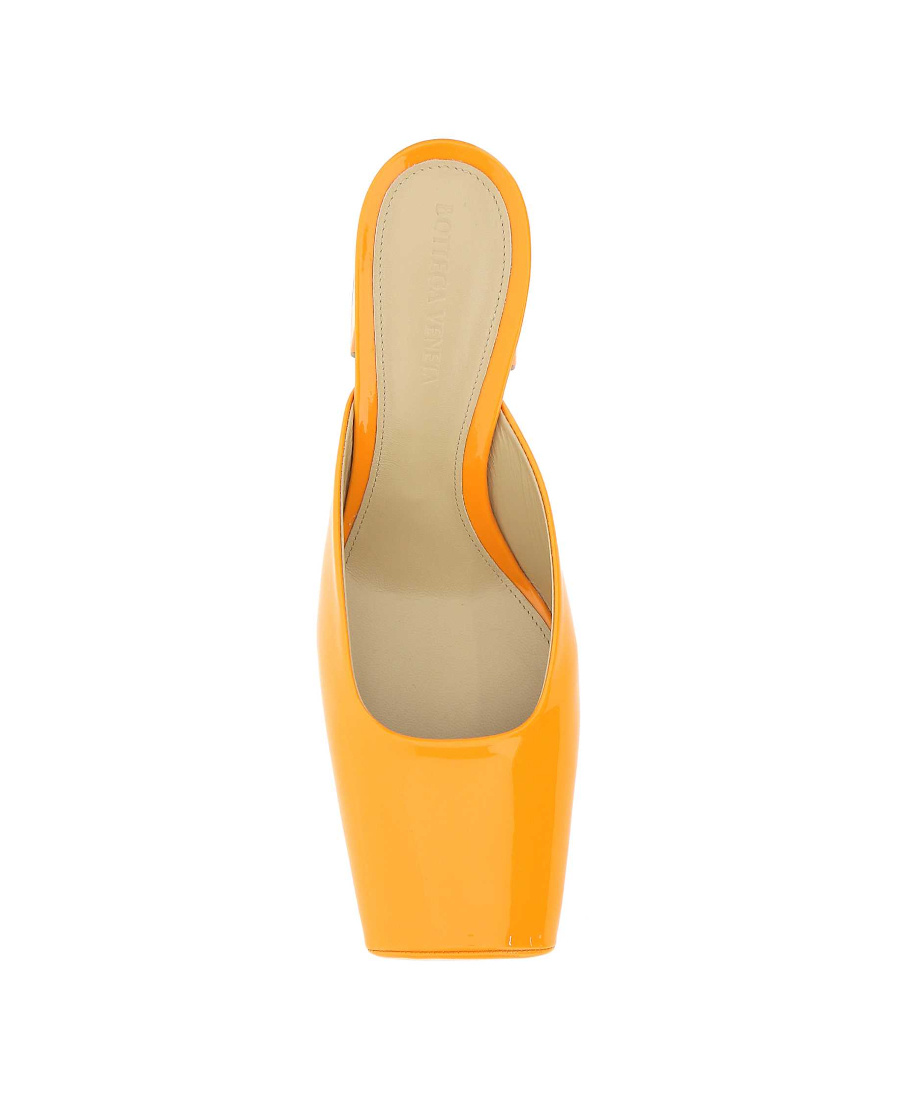Bottega Veneta Women Patent Leather Sabot In Orange