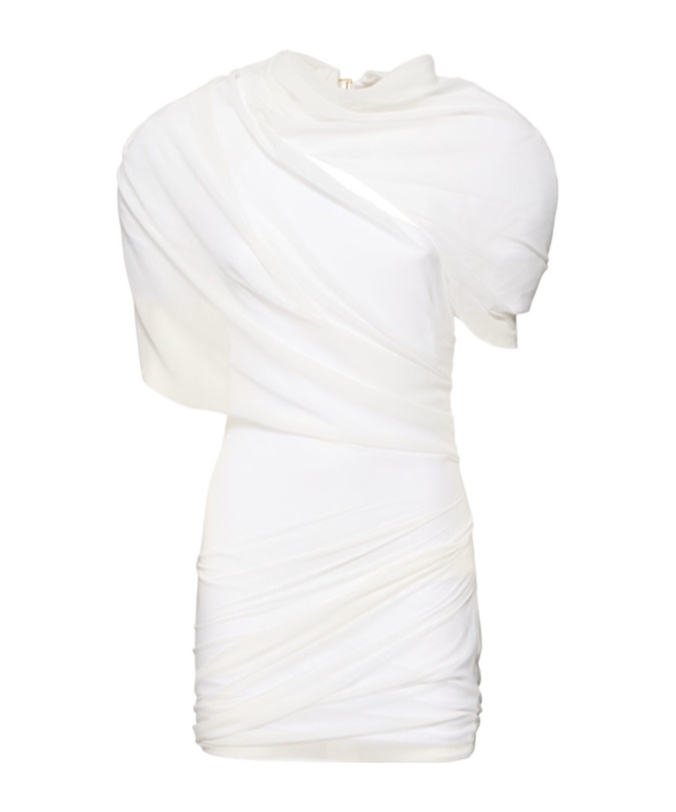 Jacquemus Pleated Dress In White