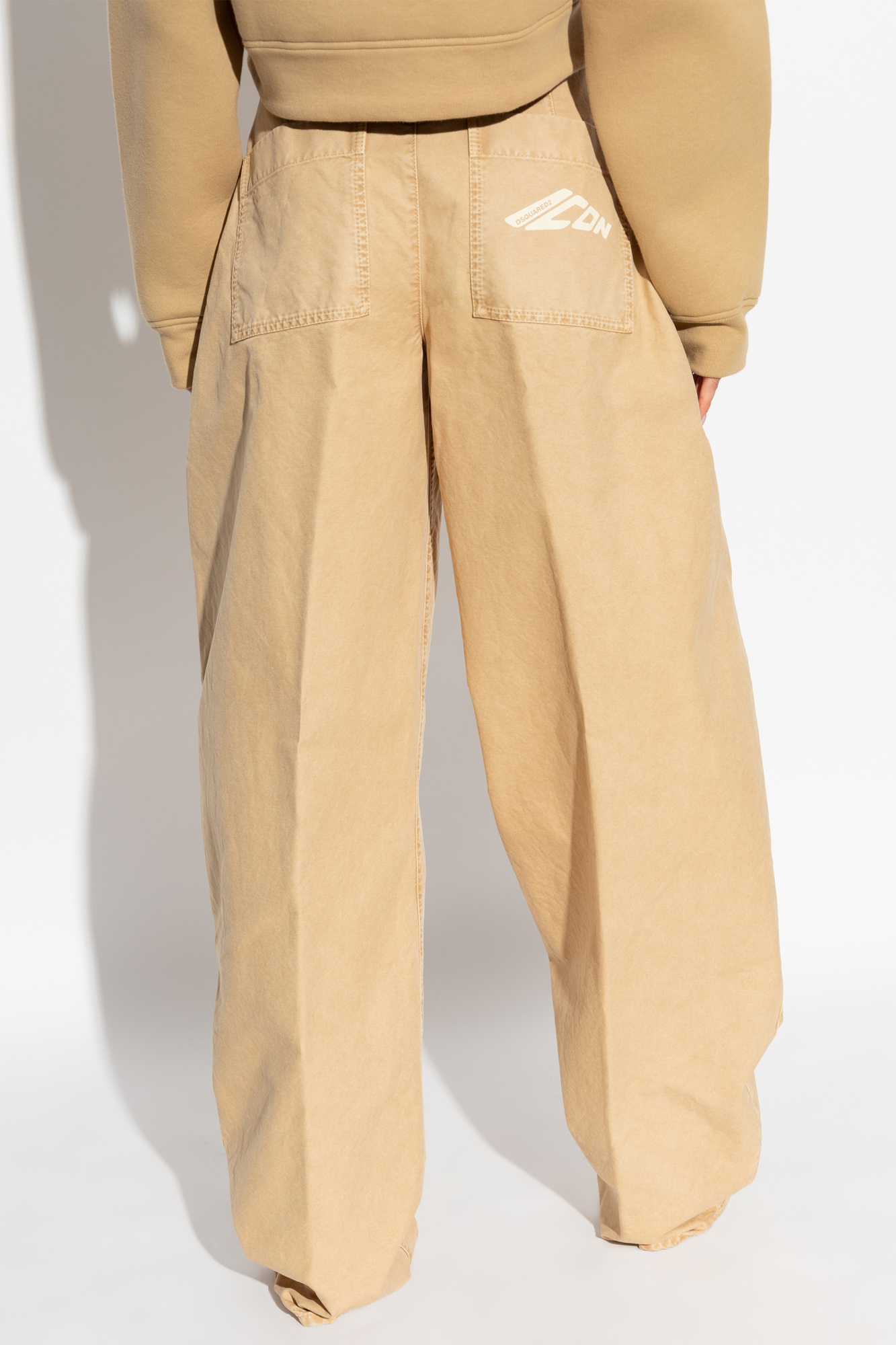 Dsquared2 Mid-rise Boyfriend Trousers In Nude