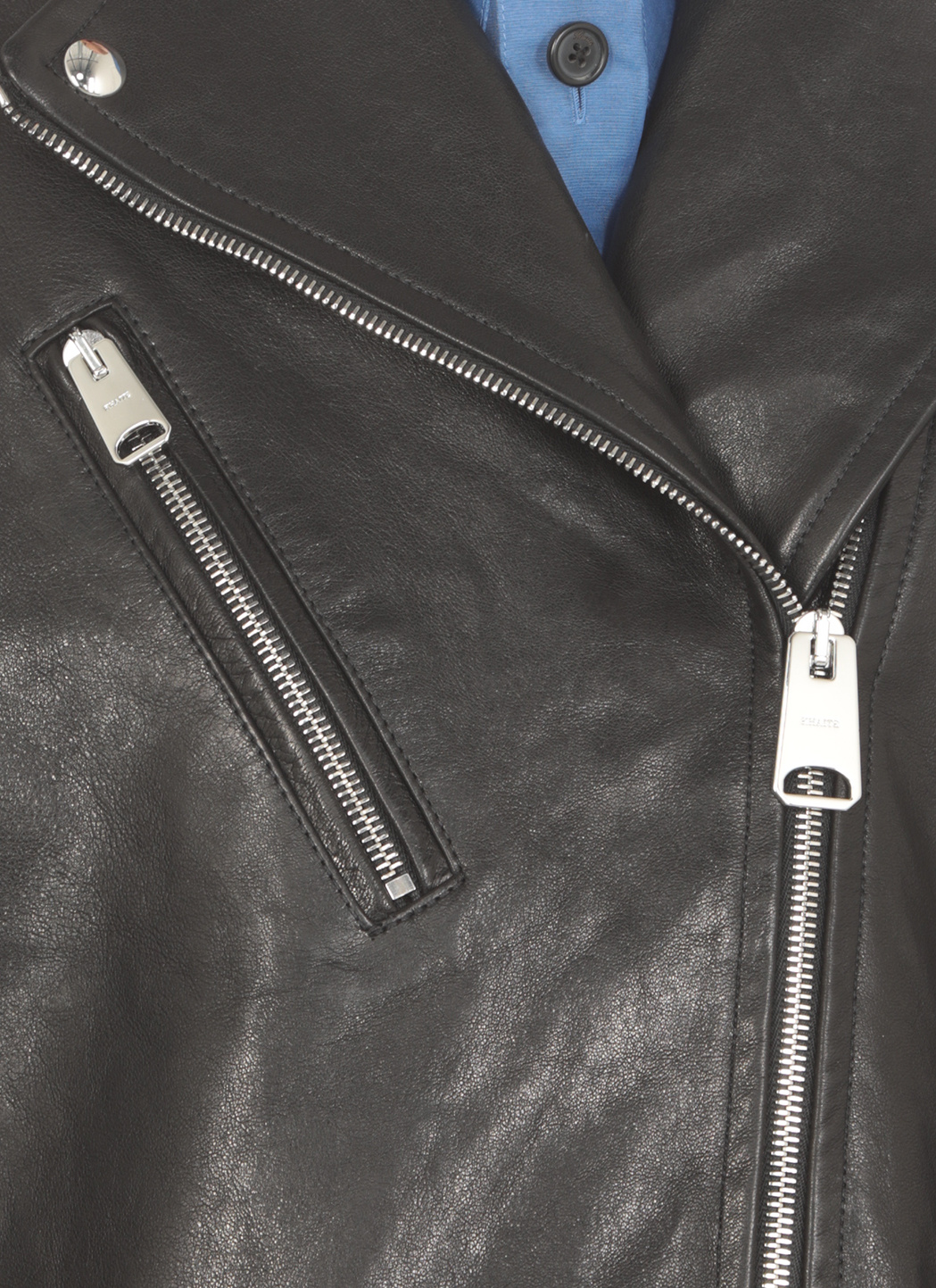 Khaite The Hanson Off-centre Leather Jacket In Black