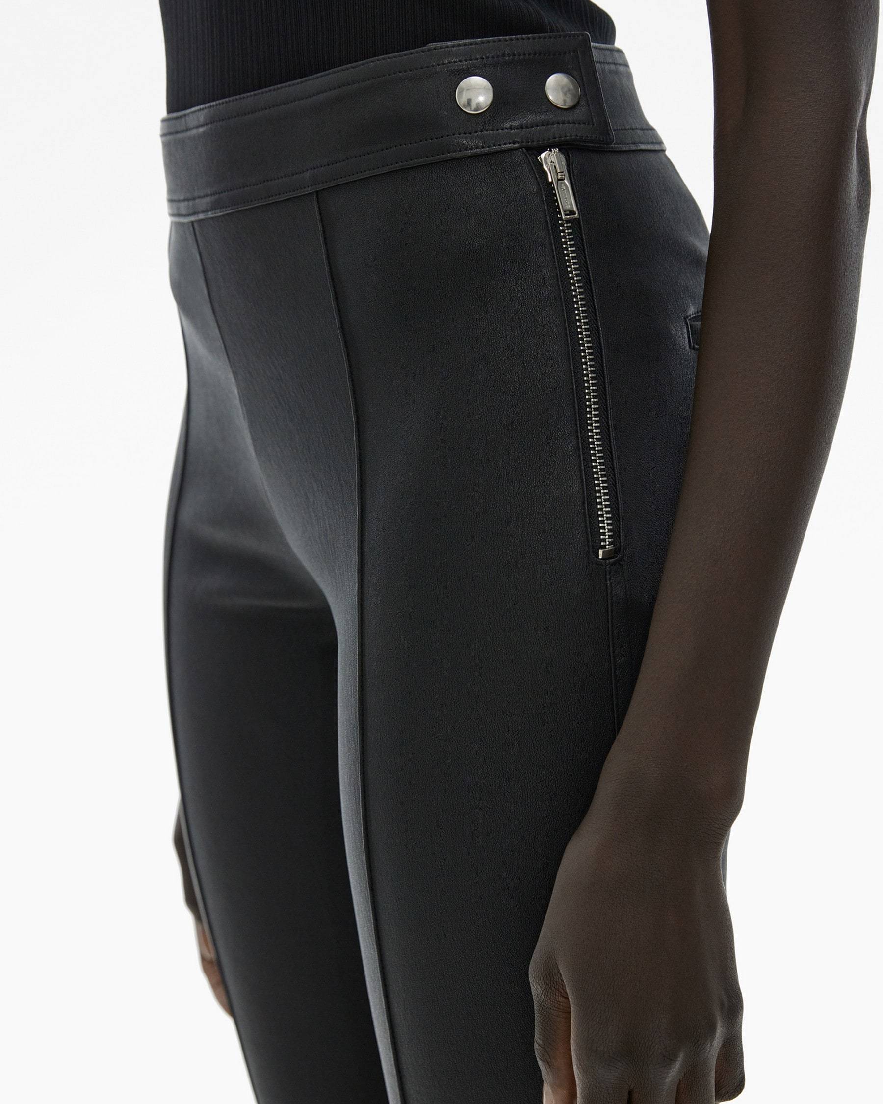 Helmut Lang Vent Wool Blend Bootcut Pants In Black