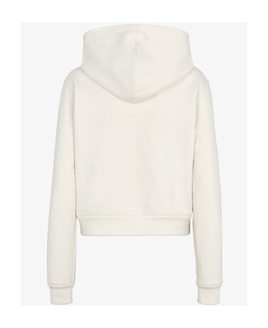 Fendi Logo-print Cotton Hoodie In White