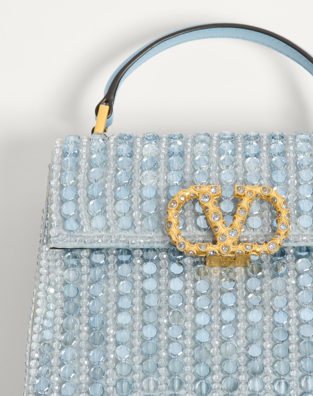 Valentino Mini Vsling Logo Tote Bag In Light Sapphire/light Blue/light Sapphire