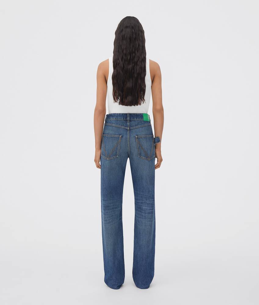 Shop Bottega Veneta Straight Jeans In Blue
