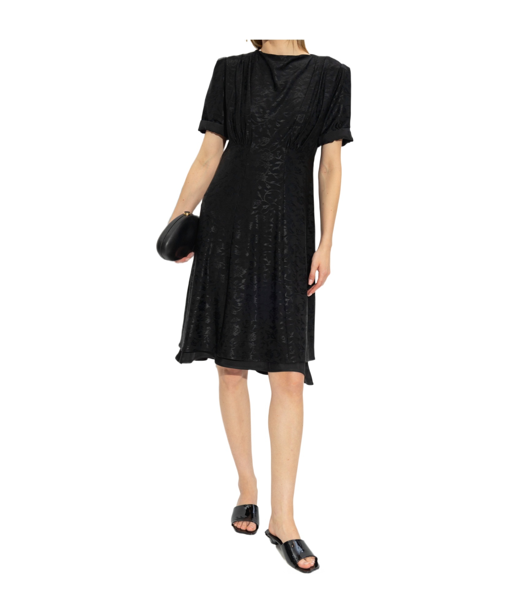 Jil Sander Floral-jacquard Dress In Black