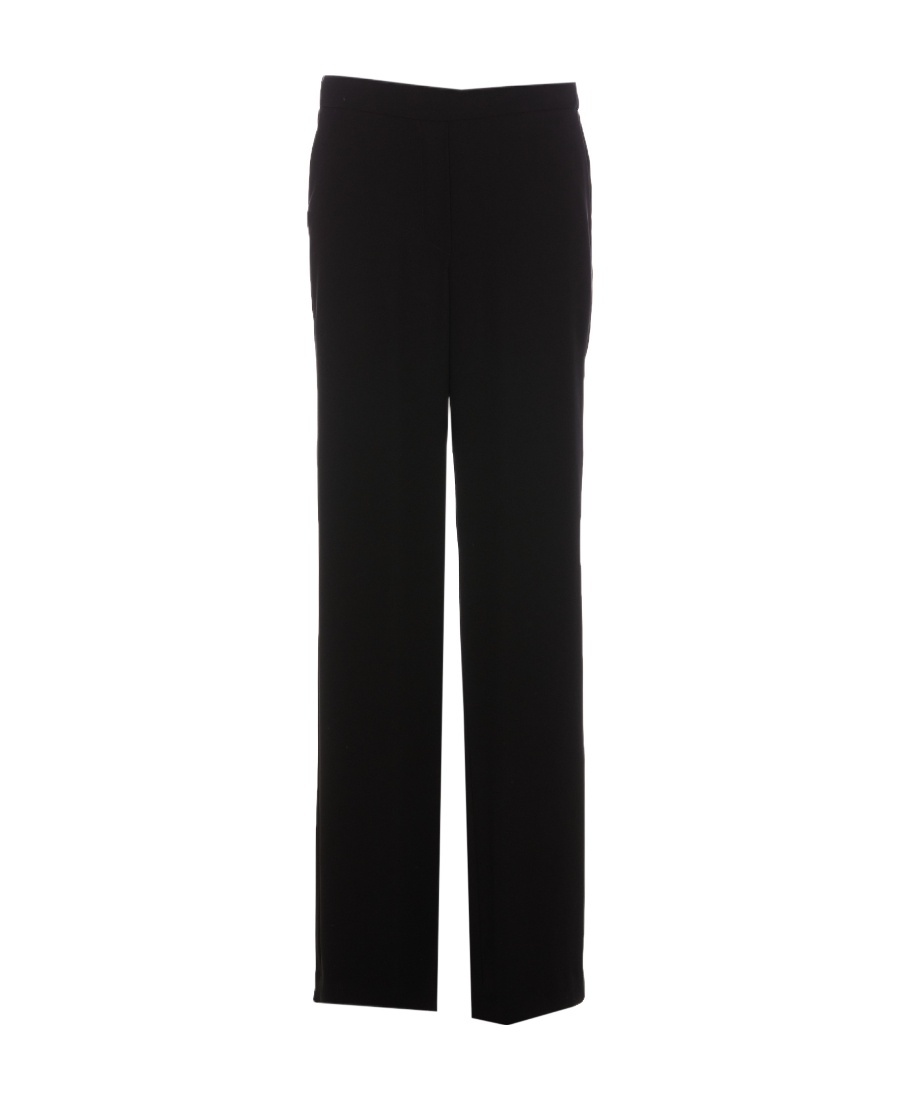 P.a.r.o.s.h Elasticated-waistband Straight-leg Trousers In Black