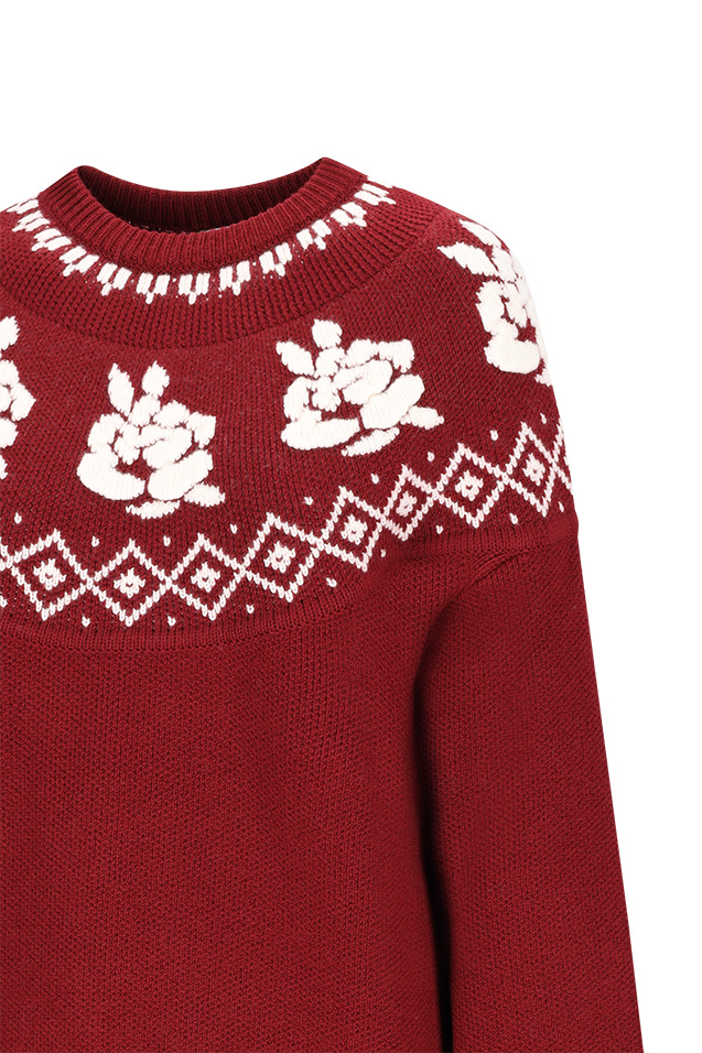 Magda Butrym Floral-pattern Sweater In Burgundy