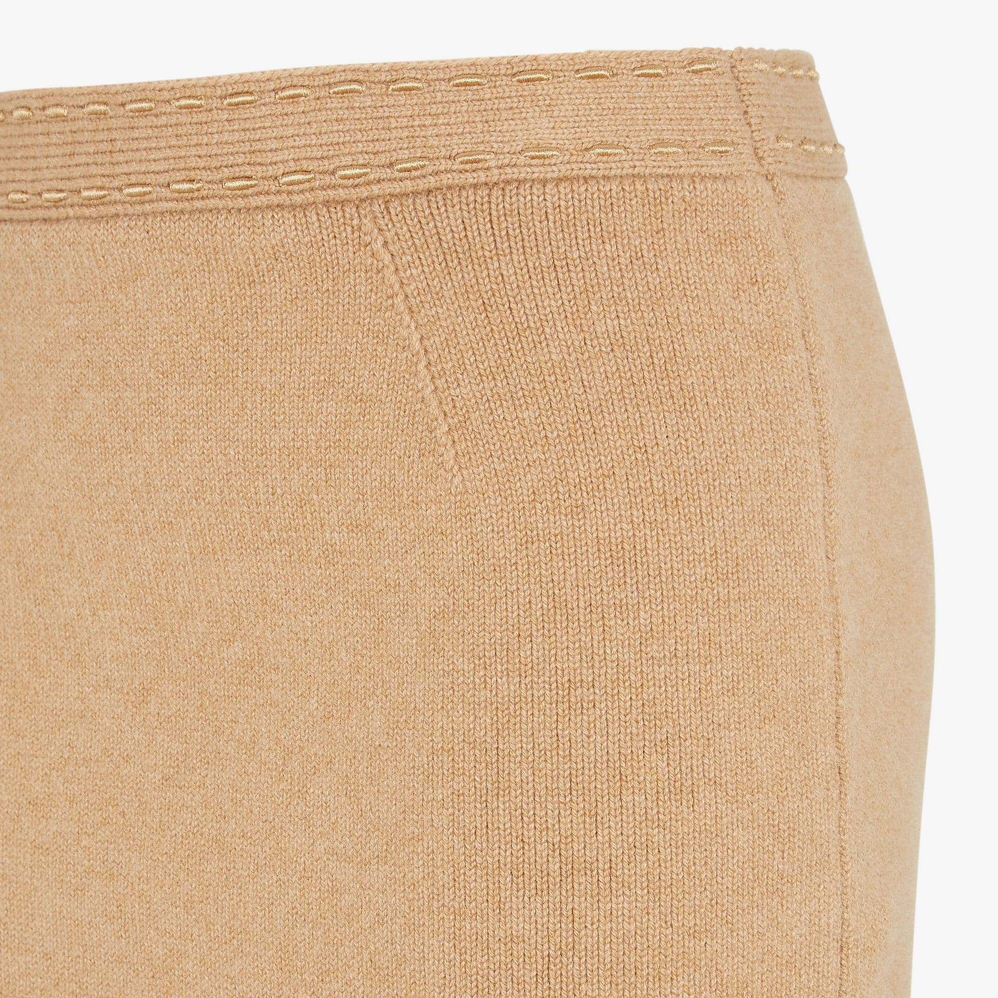 Fendi Light Brown Cashmere Mini Skirt In Nude