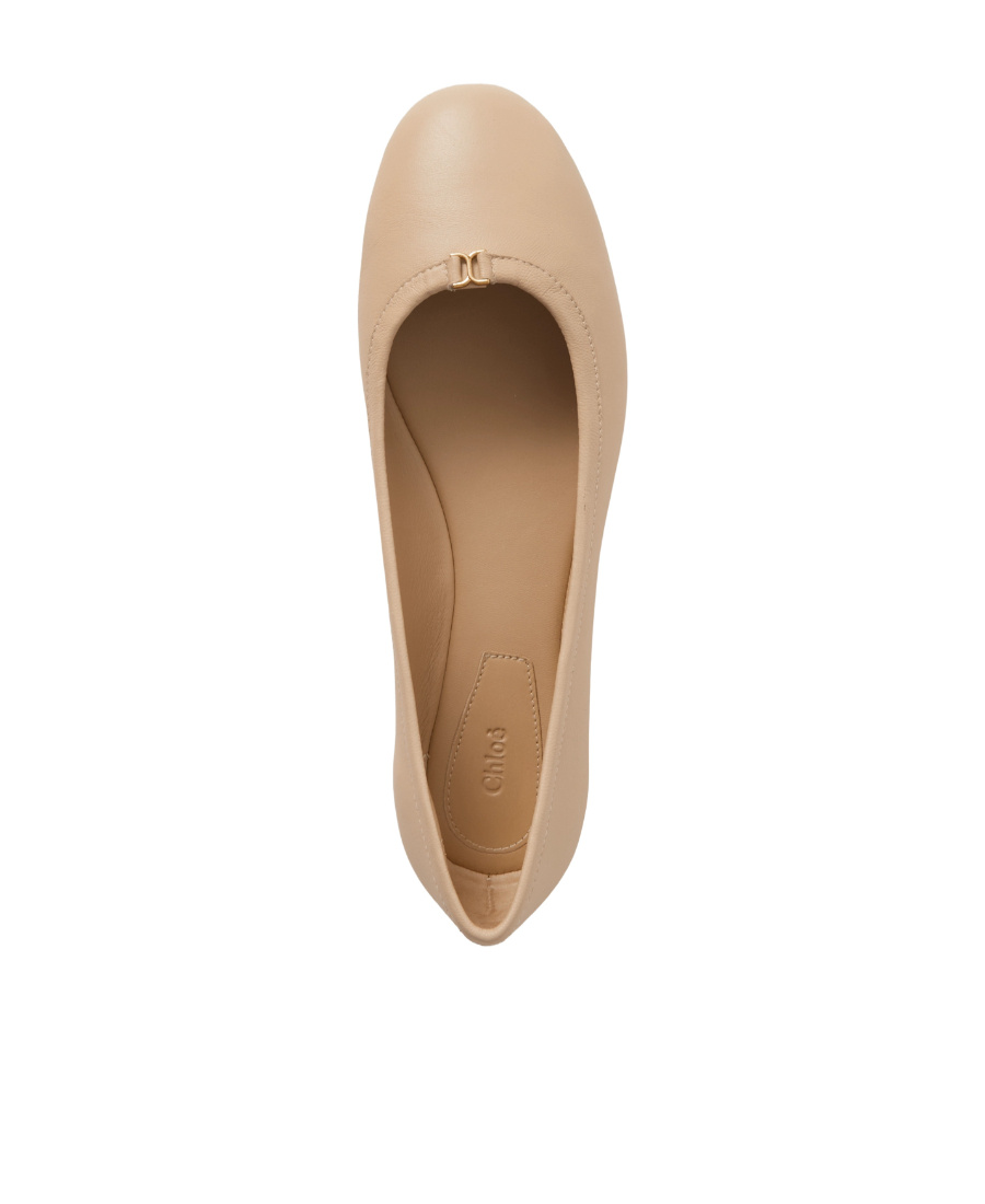 Chloé Marcie Logo Ballet Shoes In Nude