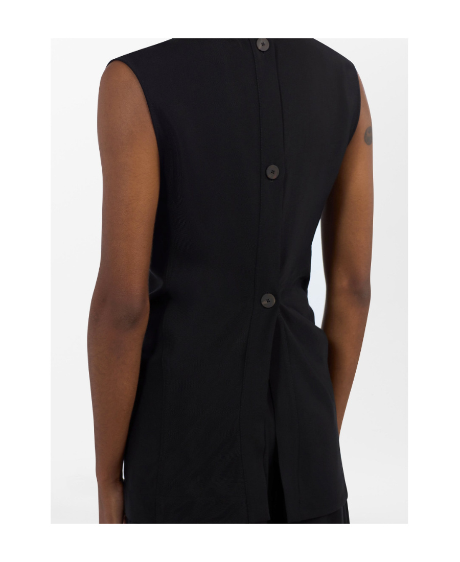 Studio Nicholson Garda Gathered Tank Top In Black