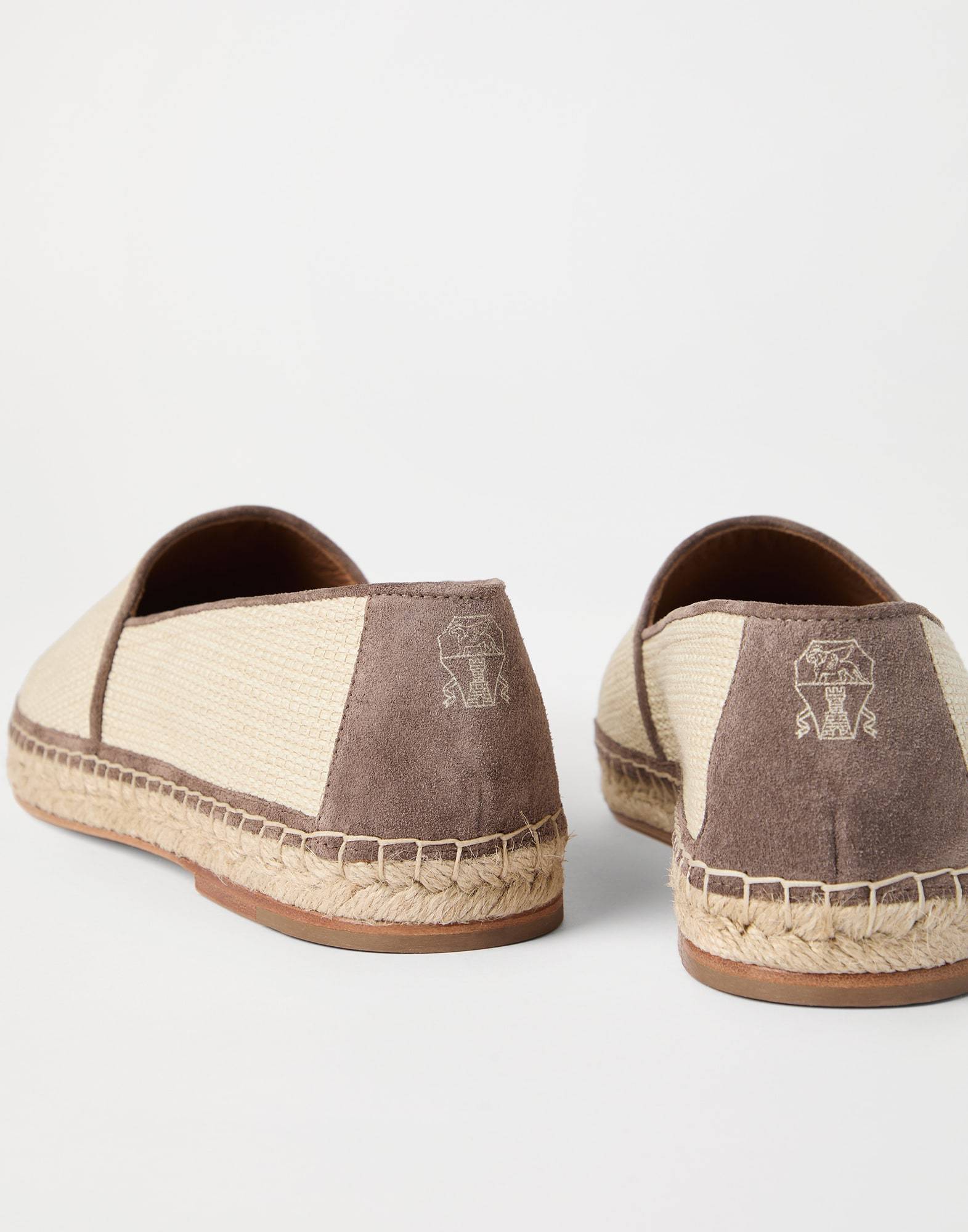 Brunello Cucinelli Round Toe Espadrilles With Woven Sole In Nude