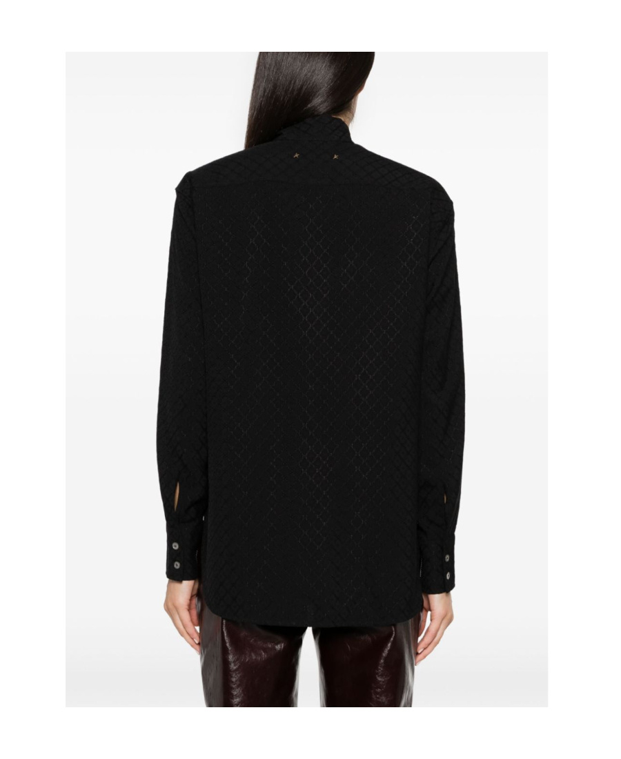 Golden Goose Journey Ws Tie-detailed Blouse Viscose Fabric In Black