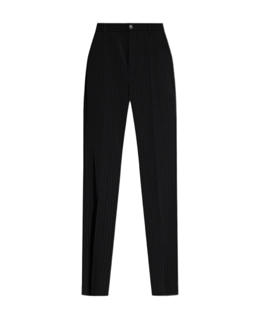 Balenciaga Pinstripe Straight-leg Trousers In Black