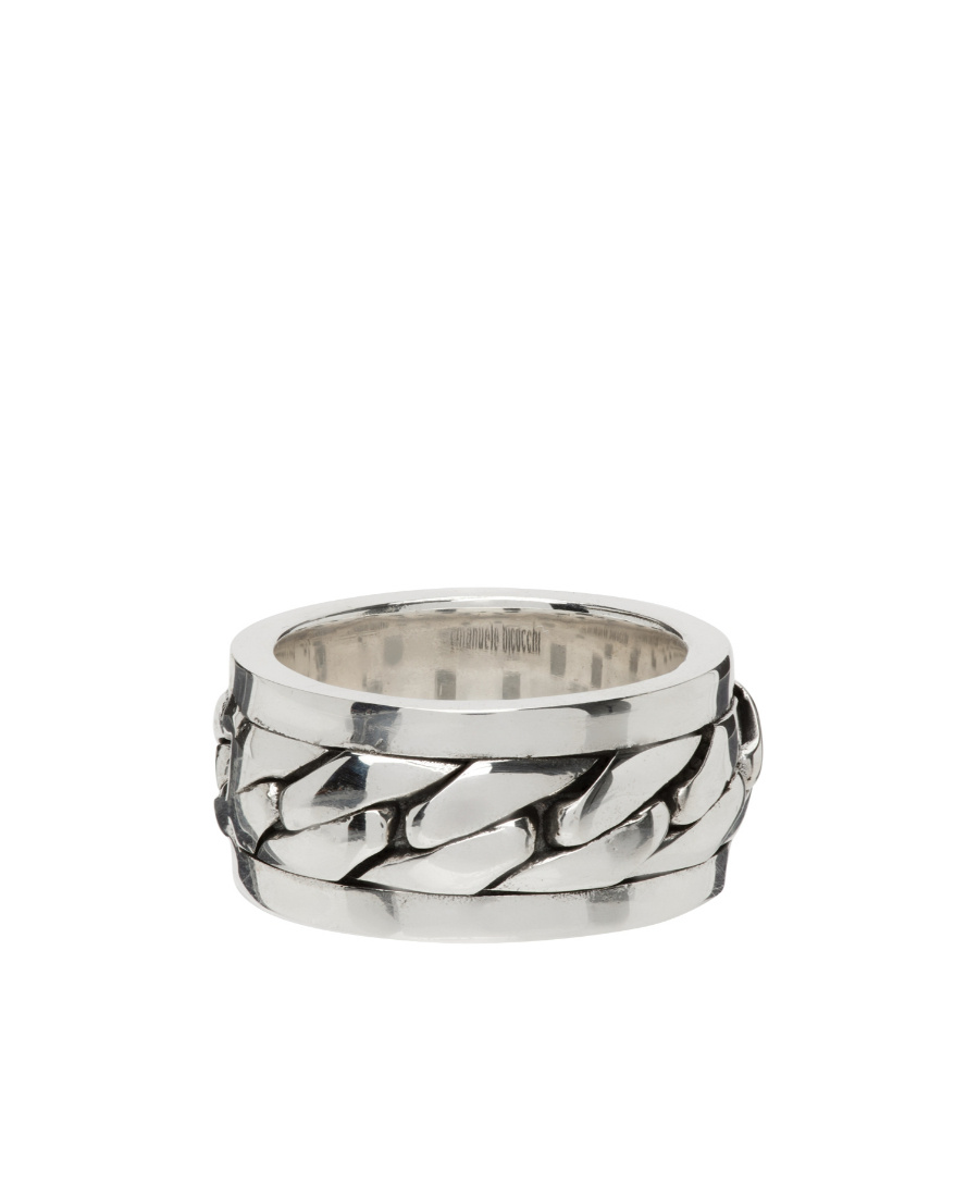 Emanuele Bicocchi Woven-effect Band Ring In White