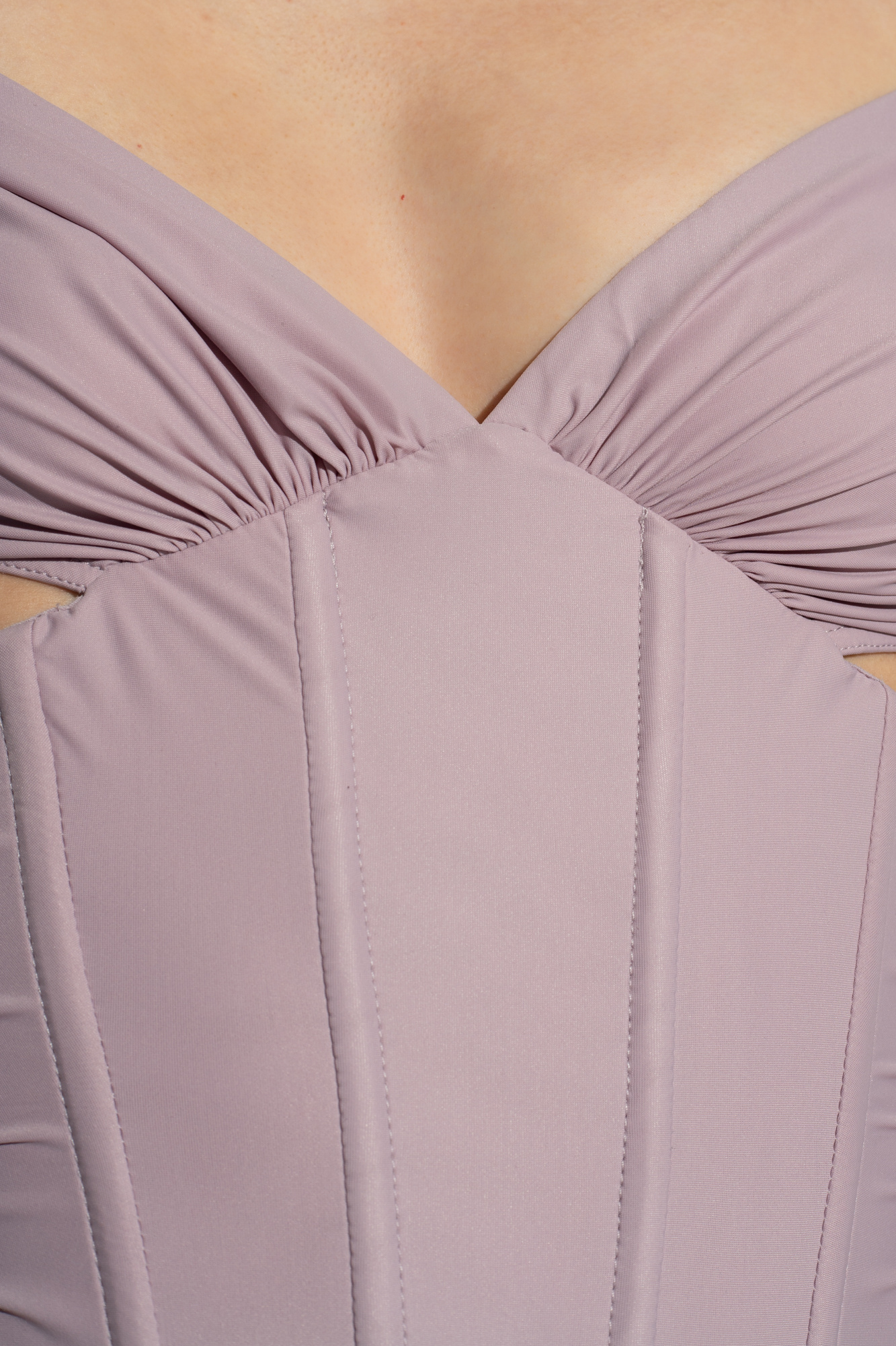 Misbhv Corset-style Cut-out Minidress In Nude