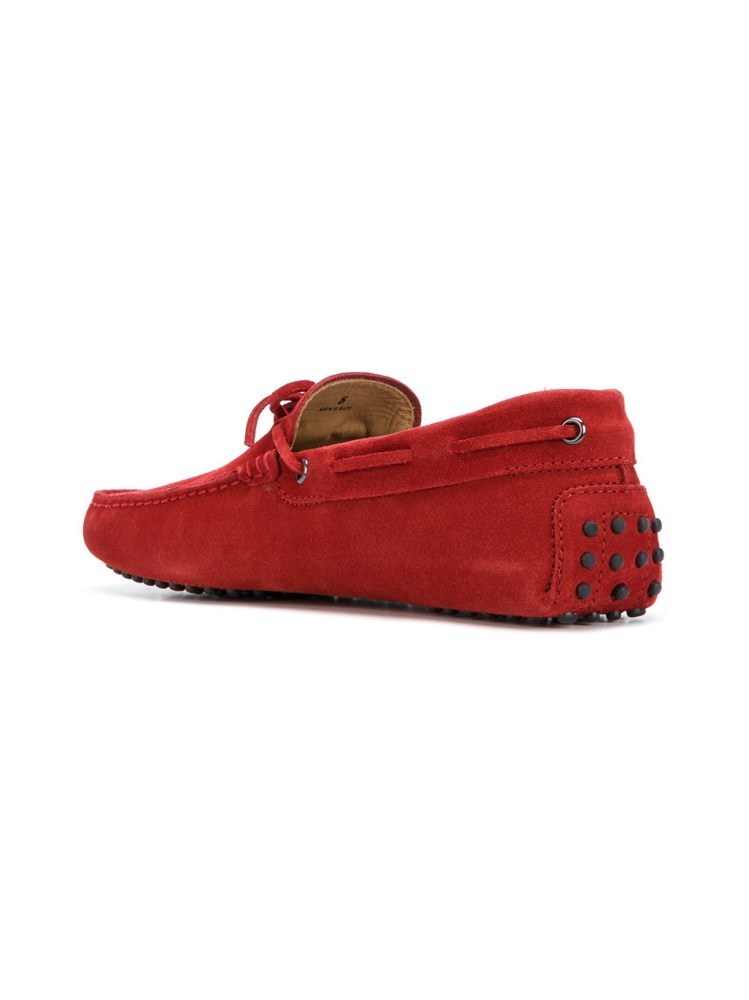 Tod's Suede Driving Shoes In Red